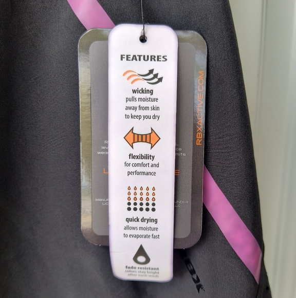 RBX Black & Pink Athletic Drawstring Shorts Lightweight Performance XL NWT - Picture 4 of 15